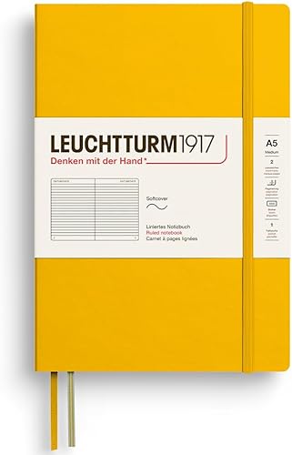 Vista 150 de LEUCHTTURM1917 - Cuaderno de tapa blanda de bolsillo A6-123 páginas numeradas para escribir y escribir diario (liso, antracita) Antracita,Negro