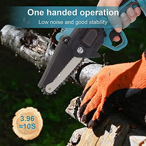 YUEZPKF Mini Kettensäge Akku Handkettensäge Mit Spritzschutz & Sicherheitssperre Baumsäge Elektrisch Akku Säge Für… – Bild 3