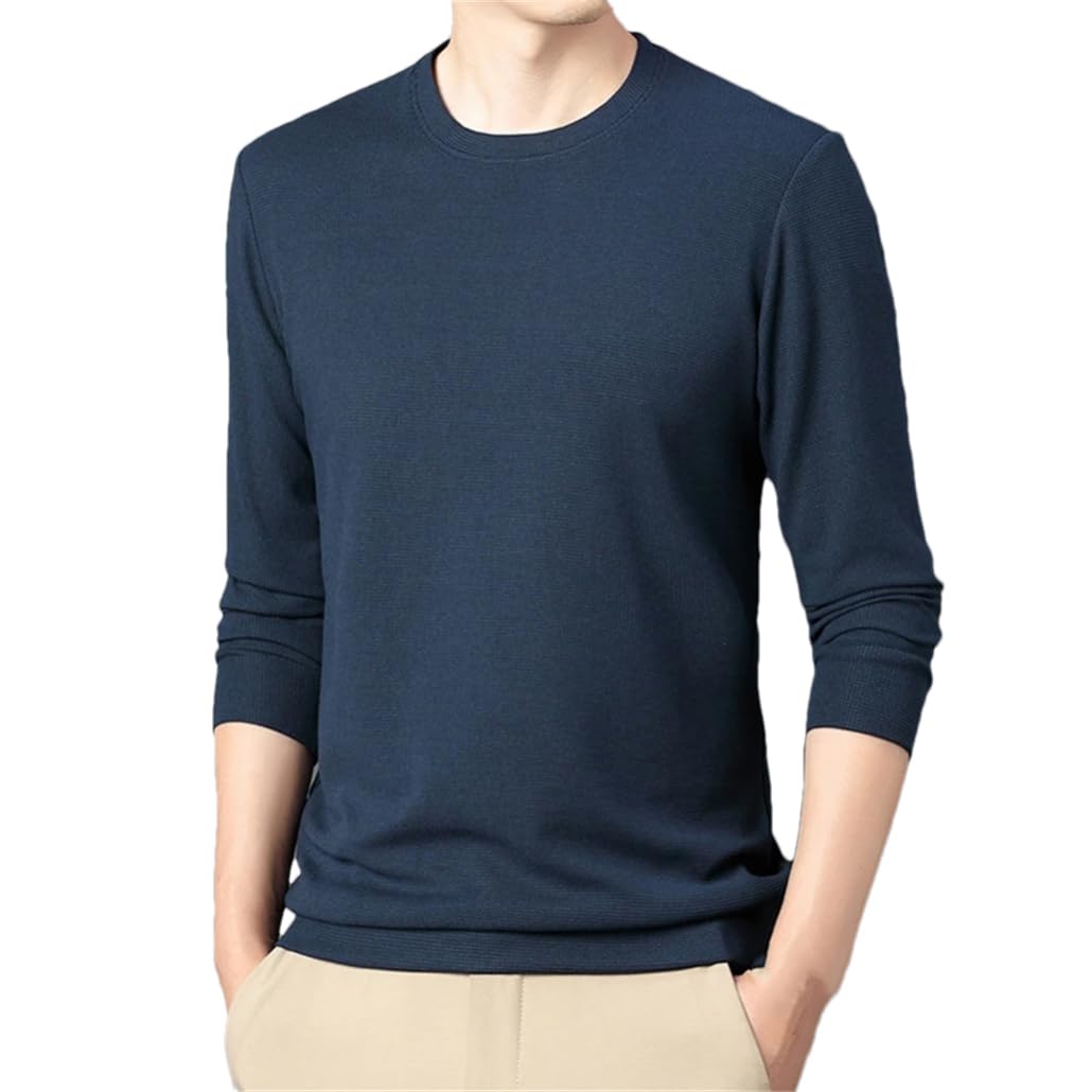 T-shirt da uomo a maniche lunghe da campeggio basic top slim fit collo a lupetto camicie da golf da lavoro