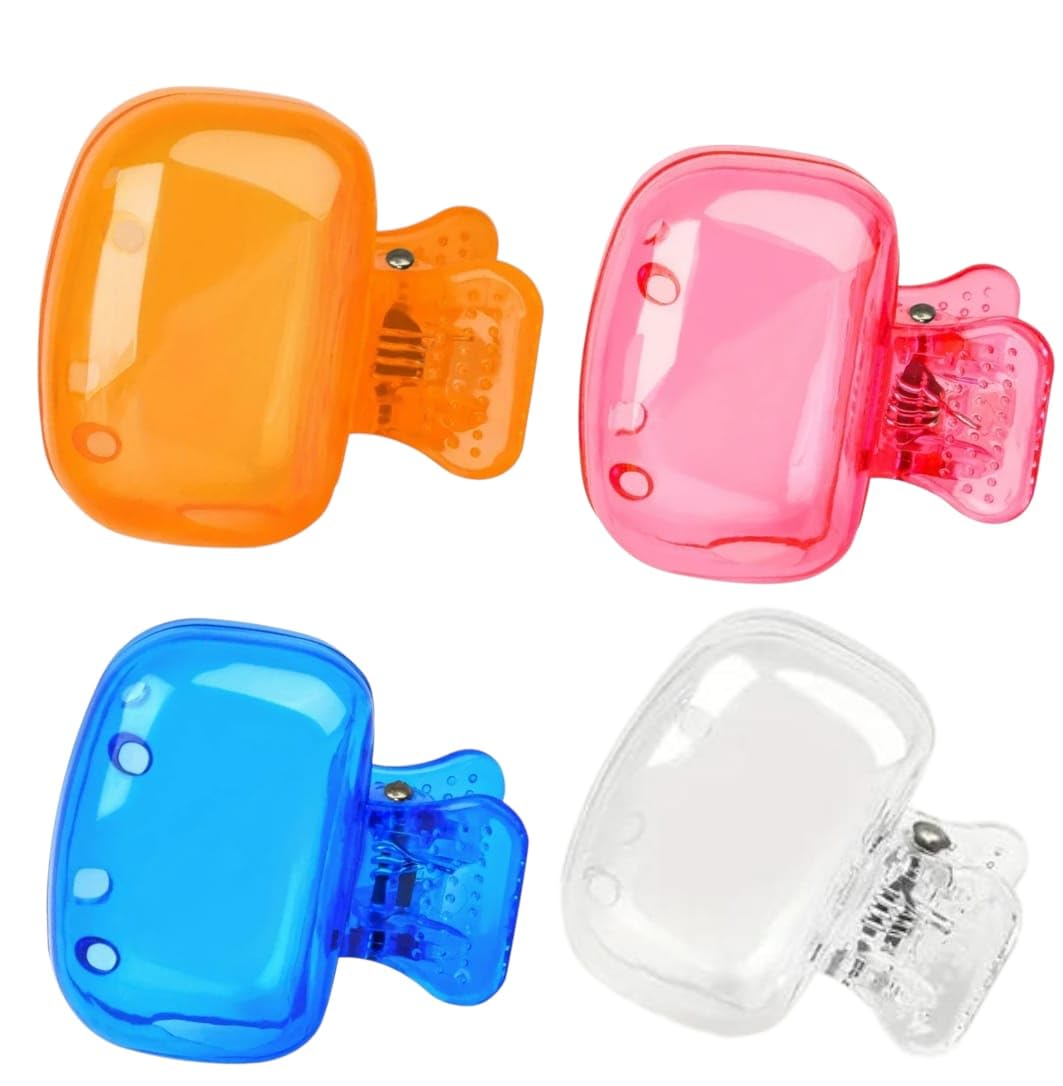 4 Pack Portable Toothbrush Head Protector, Protective Portable Plastic Clip's Toothbrush Cover for Household Travel, Camping, Bathroom, School, Work (