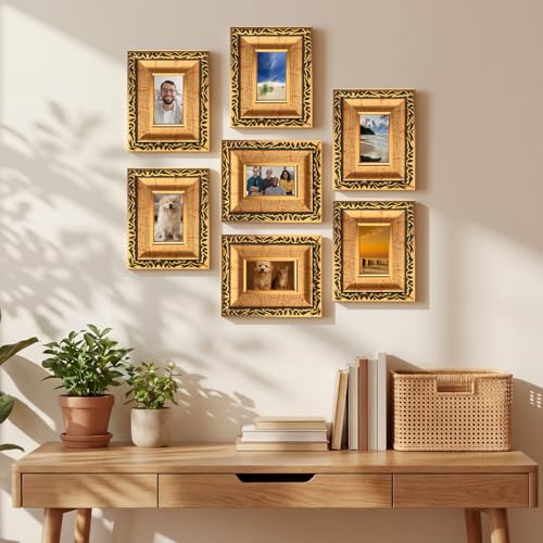 Image of 24 Pcs 2x3 Inch Small Gold Picture Frames Bulk Vintage