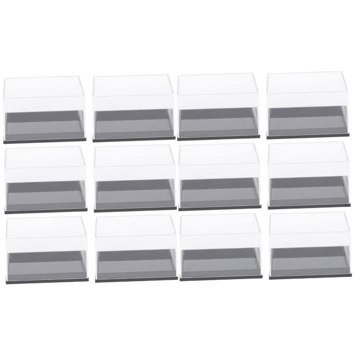12 Pcs Mineral Specimen Box Specimen Storage Boxes Transparent Display Case Specimen Container Clear Specimen Display Cases Mineral Display Case Square Display Case Specimen Case
