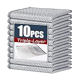 10 Pcs New Upgrade 3-Layer Metal Dish Cloth,Steel Wire Dishcloth No Scratches and No Odor, Multipurpose Wire Dishwashing Rag for Wet and Dry, Kitchen Cleaning DishRags,Cookware,Sinks,Dishes