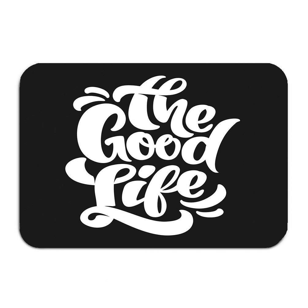 Bikofhd Outside Shoe Non-slip Color Dot Doormat good life typography print design Mats Entrance Rugs carpet 16 * 24 inch