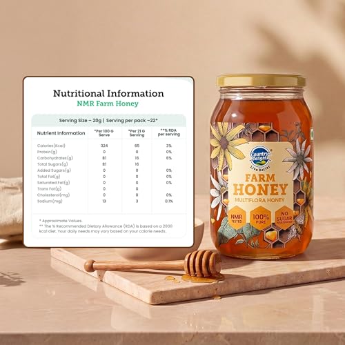 Image of Country Delight Pure Honey NMR Farm - 475 GM | NMR Tested | No Added Sugar | Preservative Free | Naturally Rich in Antioxidants