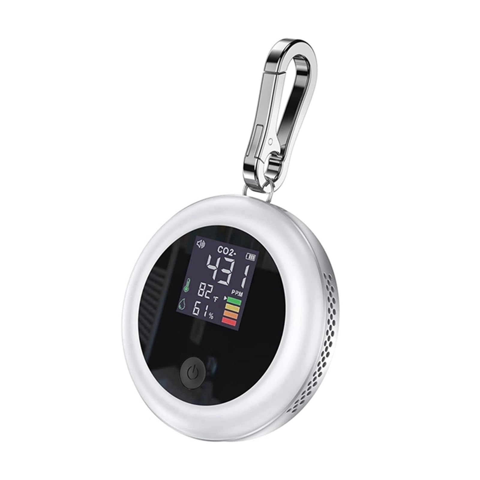 CVFRDD Air Quality Carbon Dioxide Monitor + Alarm With 400-5000 PPM-NDIR CO2 Tester(Black)(Bianco)