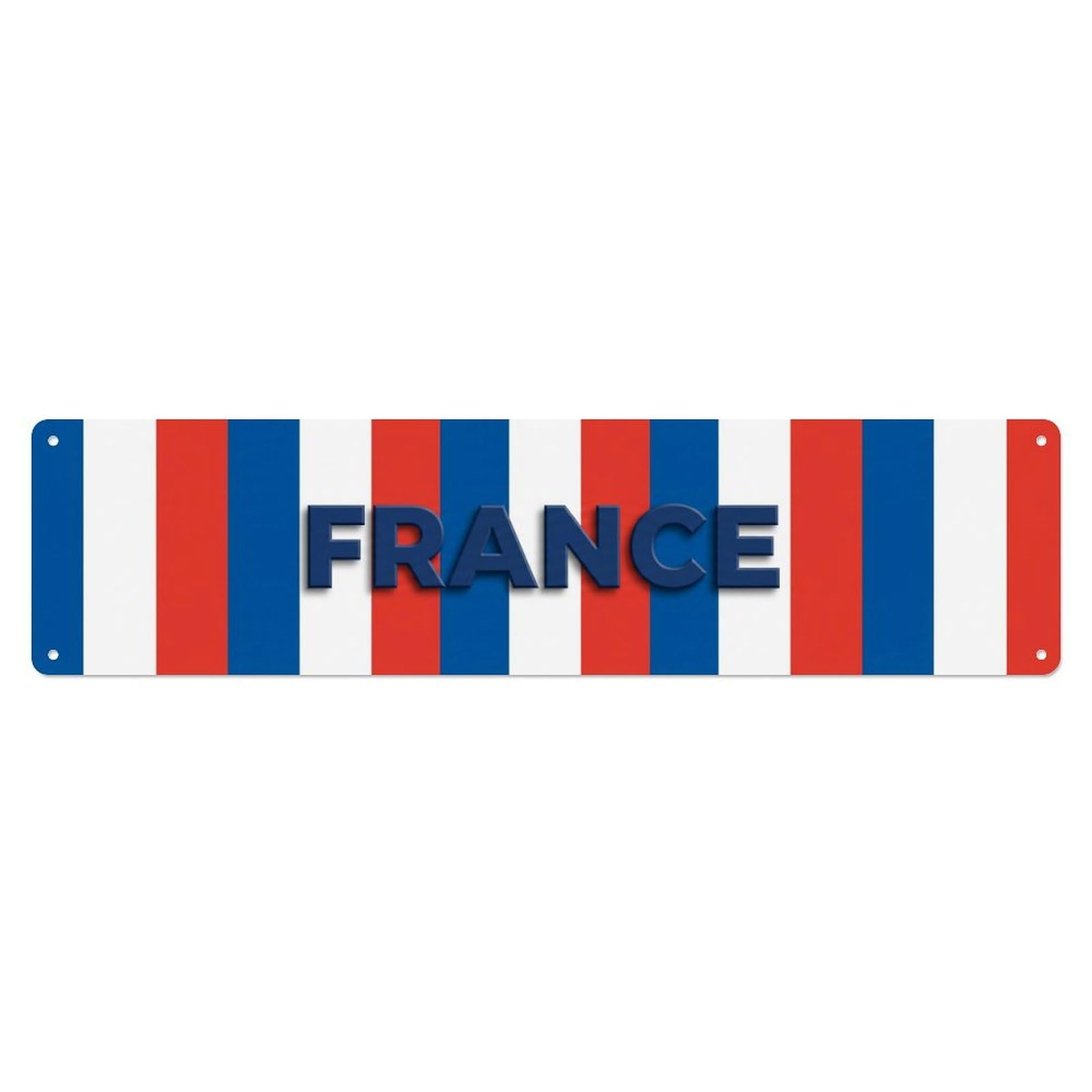Vintage France Flag Pattern Metal Tin Sign
