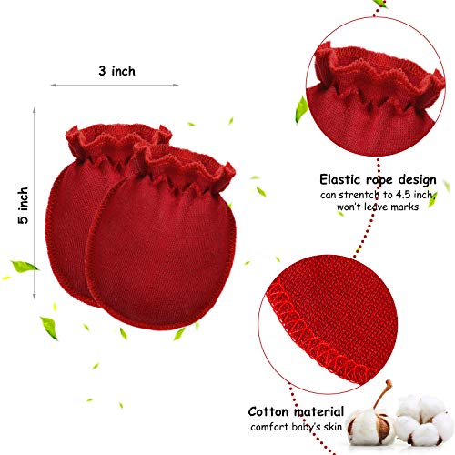 SATINIOR 12 Pairs Newborn Baby Mittens and Socks Set Baby Mittens No Scratch Cotton Gloves Non Slip Ankle Socks 0-6 Months3