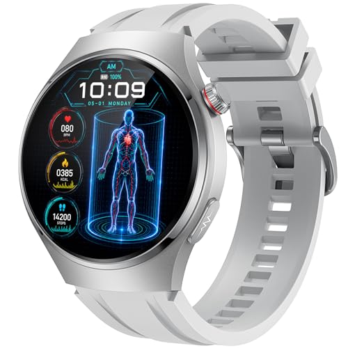 Montre connectée homme ECG avec écran AMOLED 1.43 et boîtier élégant