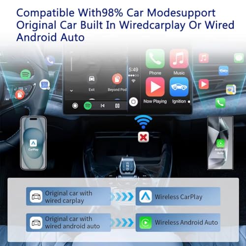 Adaptador inalámbrico CarPlay 2 en 1 para viajes cómodos con Android Auto 4