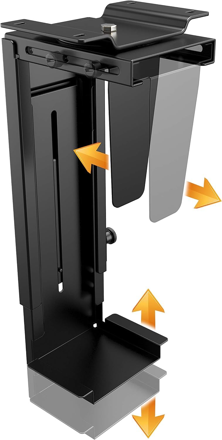 RICOO PC Halterung unter Schreibtisch Halter Untertisch 360-Grad Drehbar TRH-06 Universell Computergehäuse Tischhalterung Computer Aufhängung Holder Tragfähigkeit bis 10 kg auch Wandmontage