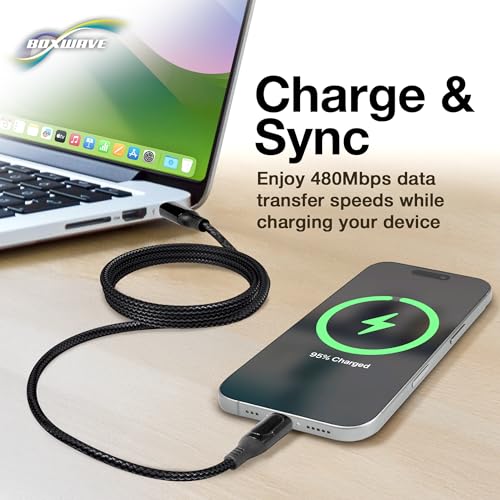Cable USB-C a USB-C de 100W para mando SofaBaton X1 de nailon negro BoxWave 6