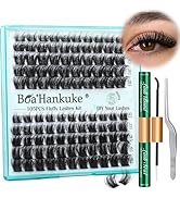 Boahankuke Lash Clusters Kit Fluffy Lash Extension Kit Wider Cluster Lashes Thick Eyelash Cluster...