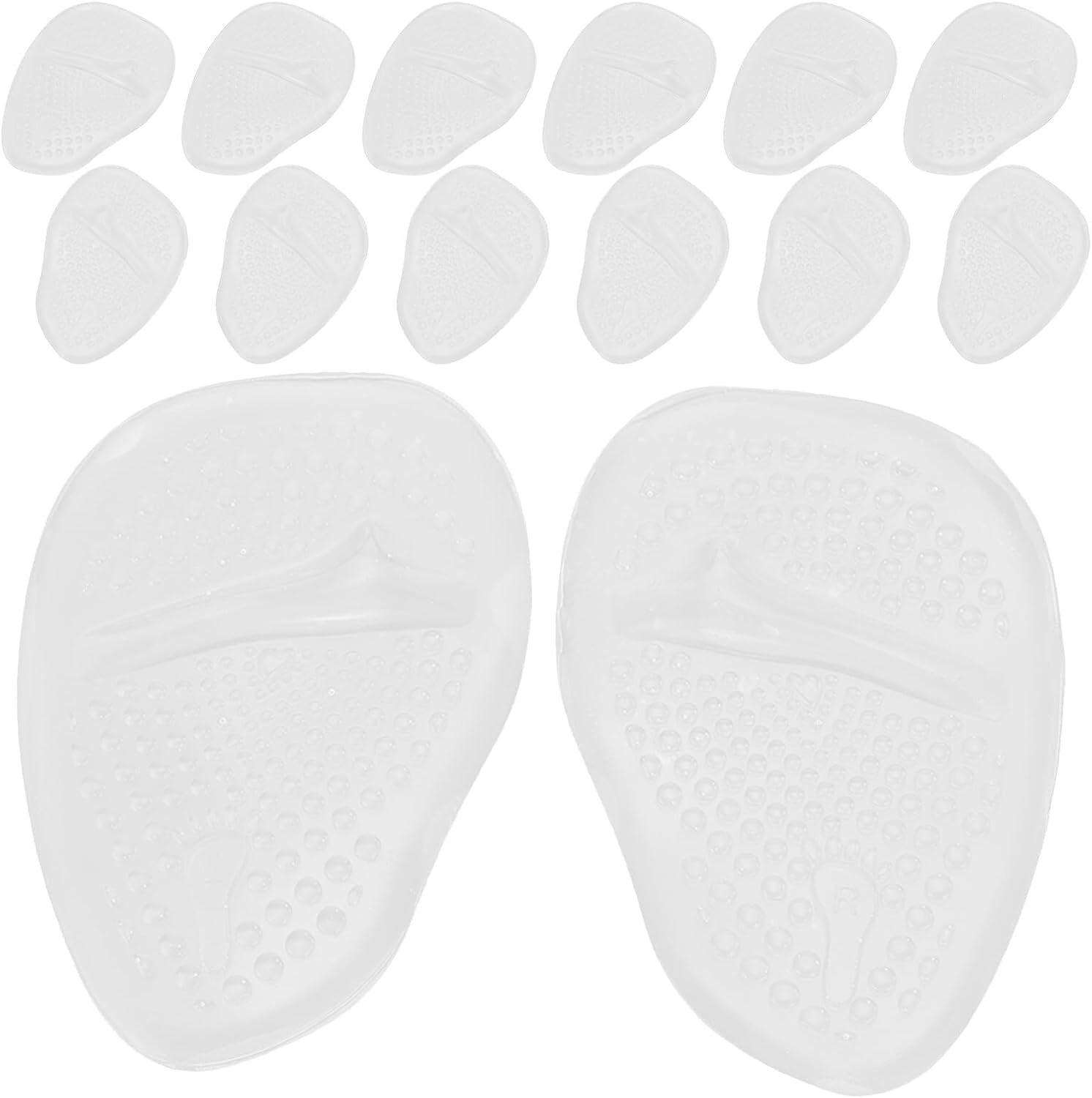 10 Pairs Silicone High Heel Pads Non-Slip Forefoot Cushion, Shock-Absorbing Ball of Foot Inserts for Women’s Shoes, Gel Shoe Cushions for Sports and Daily Wear
