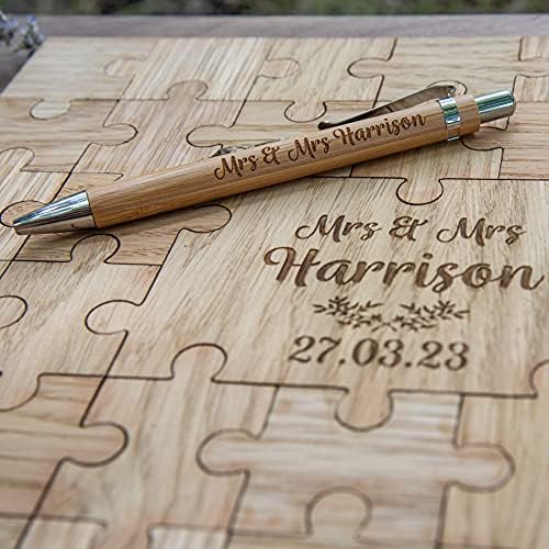 Wedding guest book | wooden jigsaw puzzle personalised with sign stand alternative to letter guestbook or hearts/heart frame