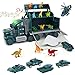 Dinosaure Enfant Jouet Camion Militaire-Camion Jouet Dinosaure Jurassic World Camion Cars avc Animaux Jouet Figurine Dinosaure Jouet Helicoptere Char,Voiture Enfant Cadeau Noel Fille Garcon 3 4 5 Ans
