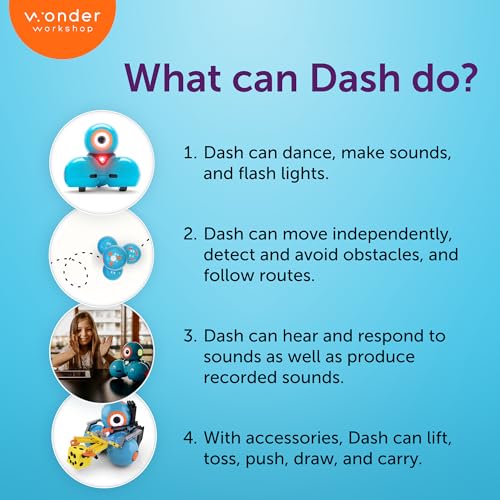 Wonder Workshop Dash Robot - Coding Robots for Kids 6+ - Voice Activated STEM Robot Toys - Interactive, Educational & Programmable