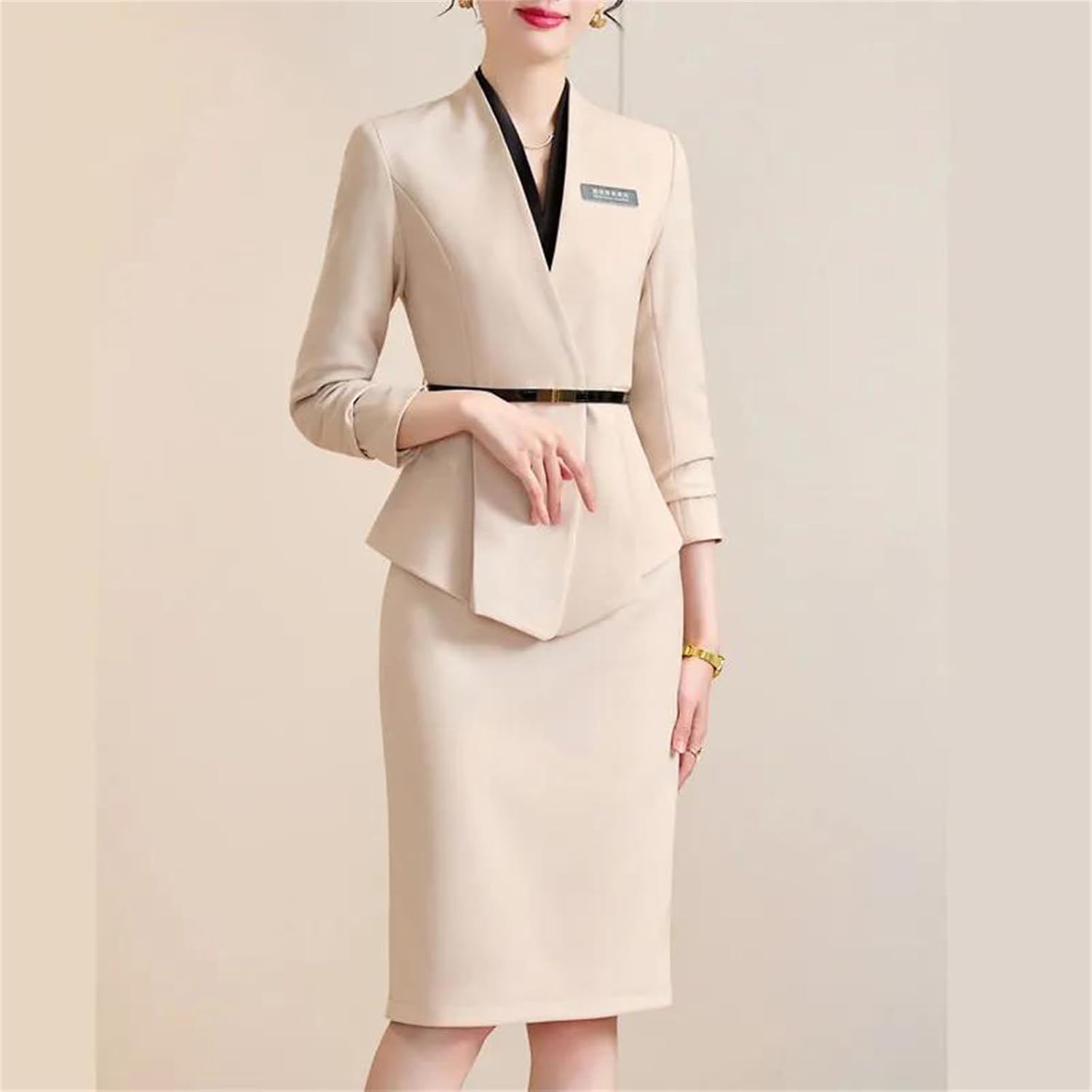 Women’S Formal Solid Blazer Sets Skirt Suits Ladies Work Wear Business Office Solid Blazer Vest and Skirt Suits
