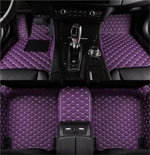 Tapis sol voiture en cuir violet pour Tesla Model X 2015-2021