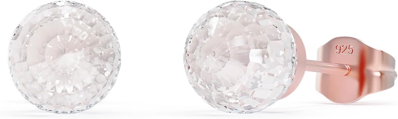 HETICA Crystal Earrings for Women, Austrian Crystal Ball Earrings 925 Sterling Silver Earrings Hypoallergenic Stud Earrings Birthday Anniversary Valentine's Day Mother's Day Gift