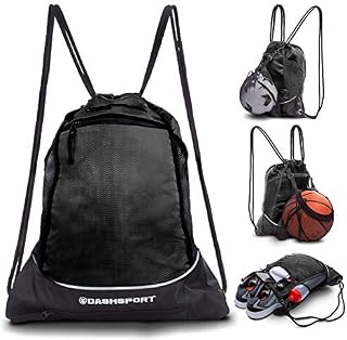 Drawstring Bag with Mesh Net - Sackpack with Net for All Sports