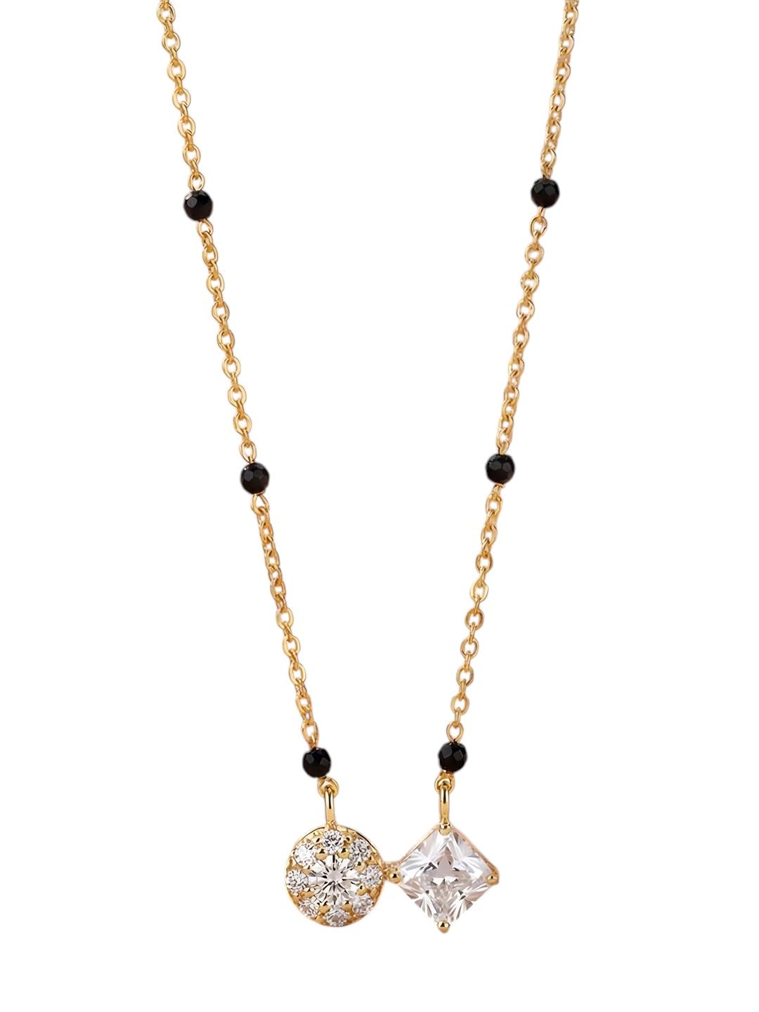 Adiva Mangalsutra For Women Stylish | Long Mangalsutra For Women | Black Beads Chain | Attractive | Perfect For Parties Family Functions & Other Occasions