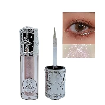 liquid glitter eyeshadow,Eye glitter korean,Korean eyeshadow,Sparkle eyeliner,Sparkling Eye makeup, Loose Shimmer Glue, Highlight, Lightweight Waterproof, Quick drying#01pink purple