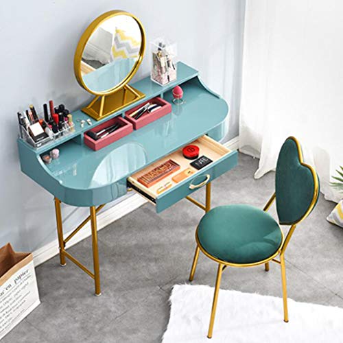 Jhslxd Love Shape Dressing Table Makeup Chair Gold Restaurant Iron Art Dining Chair Multipurpose Lounge Chair Armchair Girl Bedroom Decoration Reading Chair Furniture (Purple) #TOP3