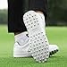 Golf Shoes Womens Spikeless,Fashion Comfortable Breathable Womens Closeout Golf Shoes,Casual Non-Slip Waterproof Golf Footwear Women,with Lace up Designa (Color : Silver, Size : 7)