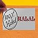 Decal Sticker Multiple Sizes Halal 100% Halal Restaurant & Food Halal 100percent H Outdoor Store Sign White - 24inx18in, One Sticker