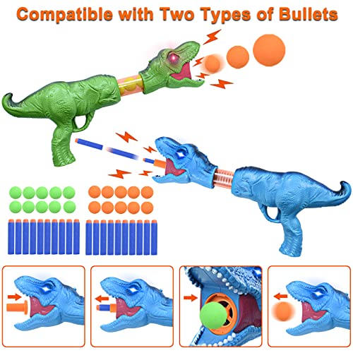Dinoera Dinosaur Toys Shooting Targets Game Toys For Kids Age Of 4 5 6 7 8 9 10+ Year Old, 2 In 1 Gun Games For Kids, Foam Ball Popper Air Gun Set Compatible With Nerf Toys, Birthday Gifts Boys Girls #TOP2