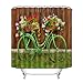 Produktbild Fahrrad Blume Badezimmer Wasserdichter Stoff Duschvorhang Polyester Bad Zubehör Set 180X200cm mit Haken