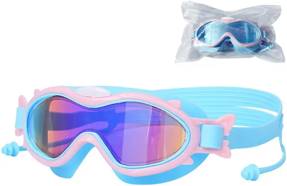 Óculos de natação infantis à prova d'água e antiembaçantes óculos de natação HD equipamento de natação óculos de natação de armação grande
