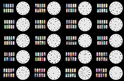 ABESTAIR Réutilisables Airbrush Nail Art pochoir 320 DESIGNS - modèle 20 feuilles Kit Set 2