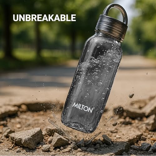 Image of MILTON Fashion 750 Pet water bottle, 670 ml|Tritan Plastic|Leak-Proof, BPA-Free, Sturdy Handle|Reusable Water bottle for fridge|Perfect for Office, Travel, Gym Tumbler Bottle for Men and Women, Black