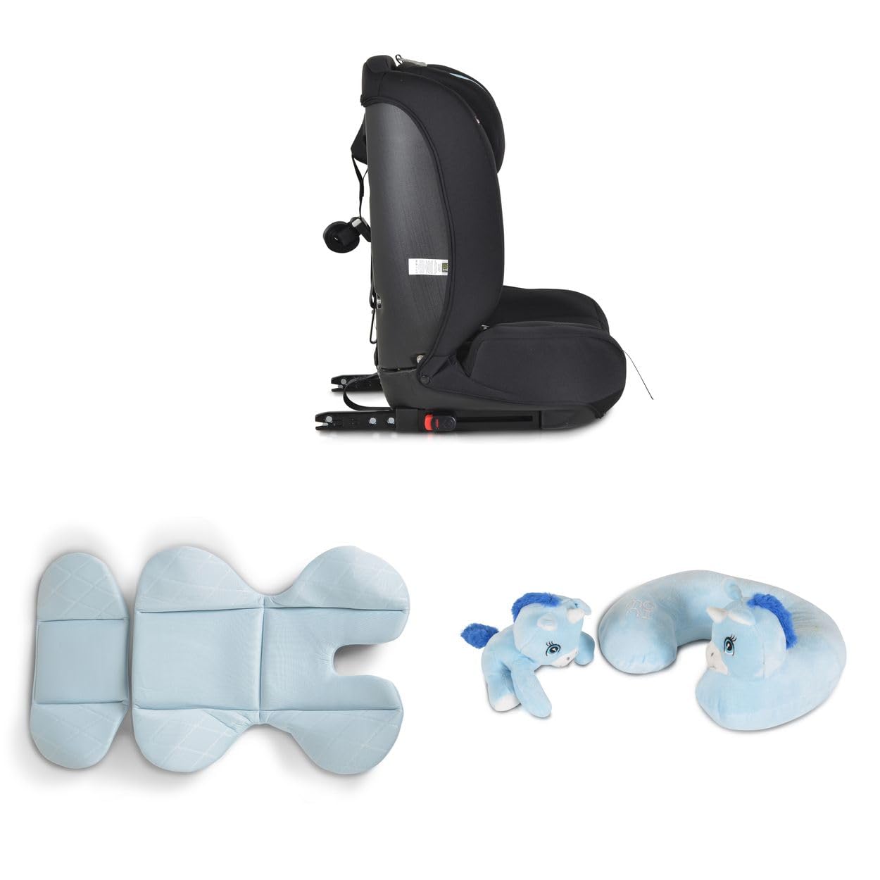 Moni siège enfant i-Size i-Safe (76-150cm) Isofix, Top Tether, réglable, coloris:bleu