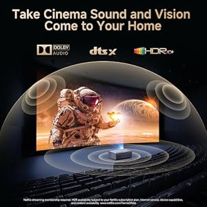 4K-Projector with WiFi and Bluetooth, AI Auto Focus&6D Keystone Dolby Audio HDR10+, KOGATA Smart Projector with Built-in Apps, Outdoor Movie Portable for Home Theater, Bedroom, Ceiling — photo 4 of 6