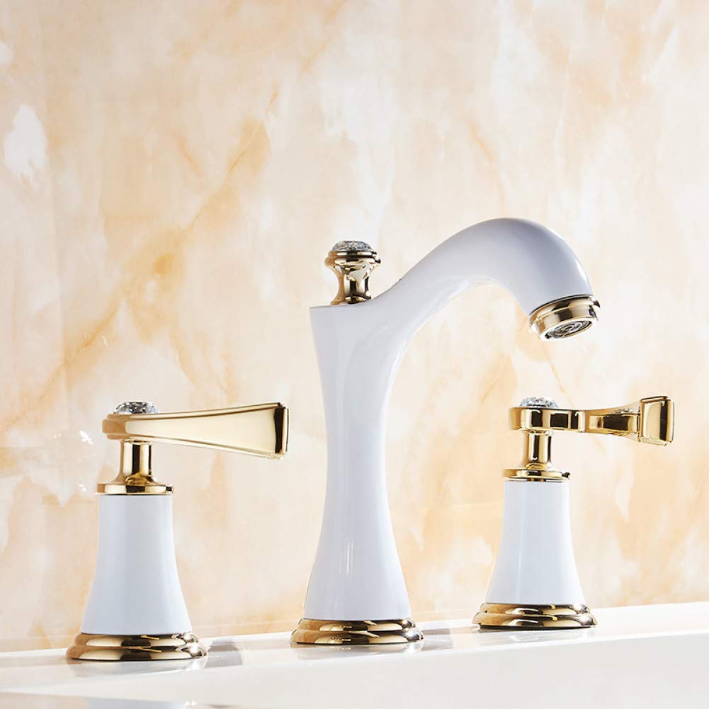 Robinets de lavabo carrés en laiton finition chrome et or luxe