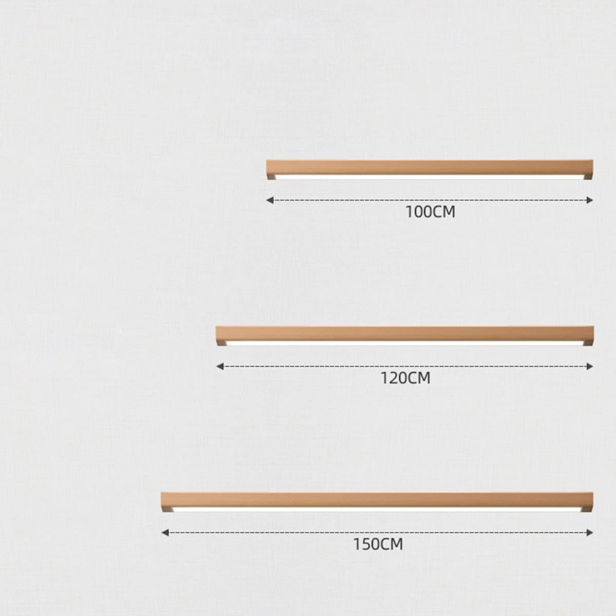 Bellastein LED Holz Pendelleuchte Moderne Dimmbare Linear Design Hängeleuchte mit Fernbedienung Esstisch Hängelampe Höhenverstellbar Esszimmer Büro Wohnzimmer Kronleuchter (Farbe Walnuss, L100cm)