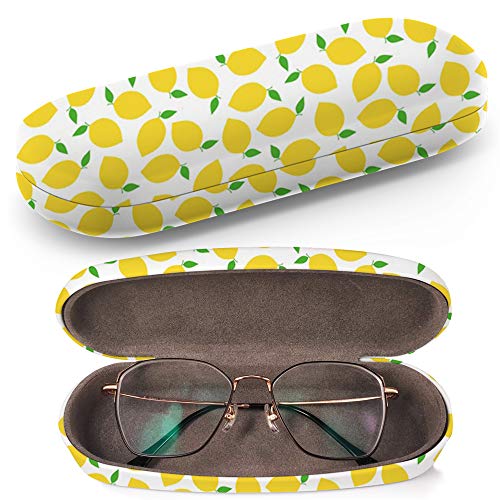Preisvergleich Produktbild Hardcase Brillenetui Sonnenbrillenetui Brillenbox Kunststof Clamshell-Art-Brillen-Fall mit Brille-Reinigungstuch (Lemon)