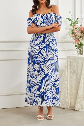 Women's Casual Off The Shouder Dress Empire Waist Maxi Dresses 2025 Lightweight for Vocation3