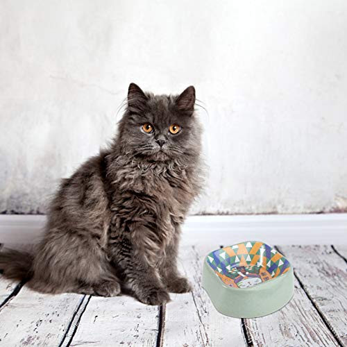 Tigela de fibra de bambu para animais de estimação e tigela de comida para cães (estilo de cor aleat