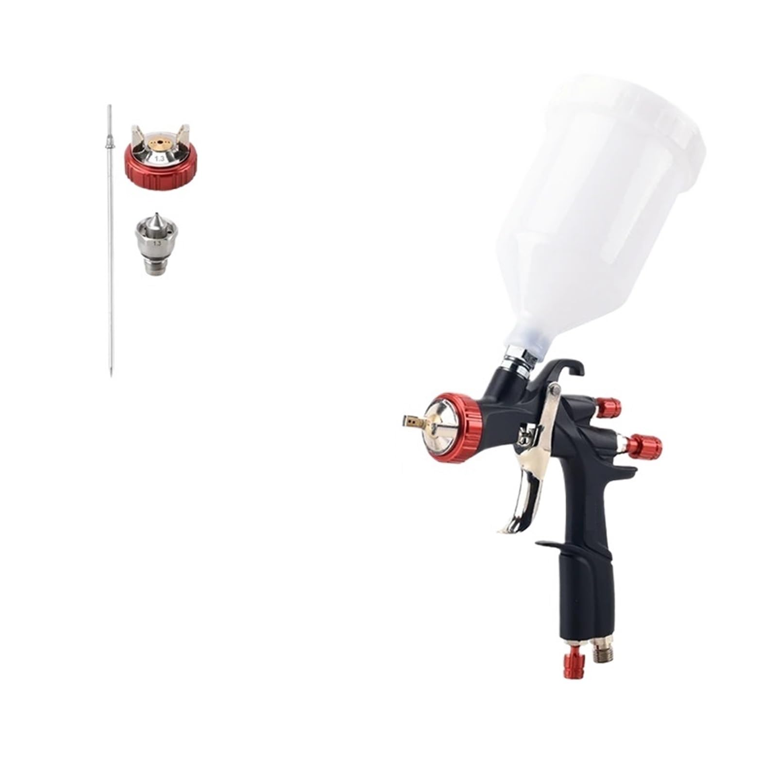 Pistolet Na Sprężone Powietrze Do Malowania Samochodu Zestaw Pistoletów Natryskowego Aerograf 1,3 Mm A610 Natryskowy Z Dyszą,4/1,5/1,7/2,0(1.3 gun 1.5 nozzle)