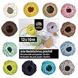 paket basteln STARK - Reißfestes Jutegarn 2mm aus natürlicher Jutefaser auf Rolle, Durchmesser 2mm