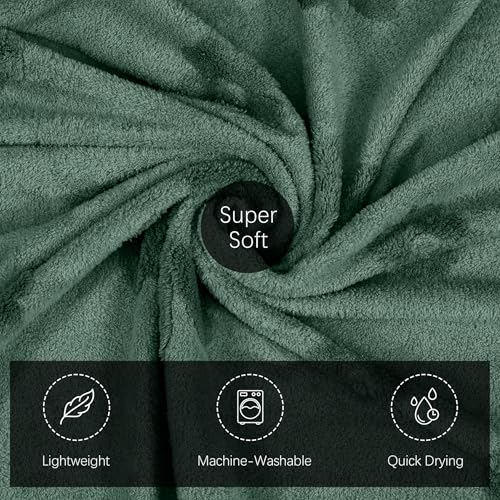 Image of Cortina Jacquard Towels for Bath 70 x 140 cm- 380 GSM Microfiber Bath Towels, Ultra Soft, Highly Absorbent & Quick Dry for Gym, Beach & Bathroom Towels for Men, Women & Kids Color : Dark Green