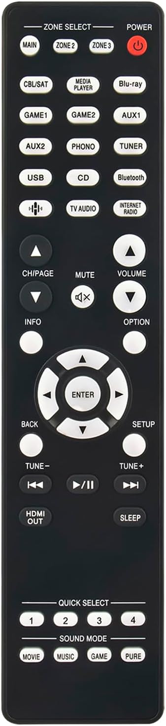 RC-1256 Replacement Remote Control Compatible with Denon AV Receiver AVR-X6800H