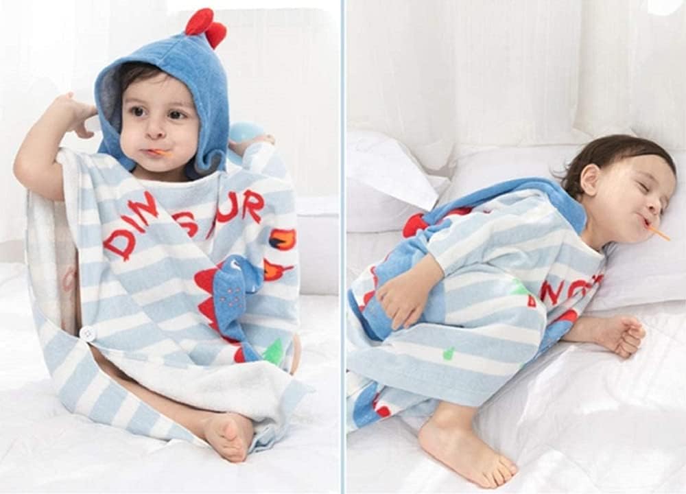 Kids Hooded Beach Towel Poncho Children Bath Towel Wrap Cotton Animal Pattern Toddler Swimming Pool Shower Towel for Boys Girls - Image 5