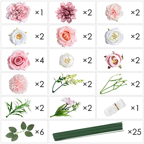 Hi Ninger Artificial Flowers Combo Set Fake Flower Leaf Box With Stems Silk Fake Rose Flowers For Diy Wedding Decor Centerpieces Flower Arrangements Party Home Decorations Mom Birthday Gifts #TOP3