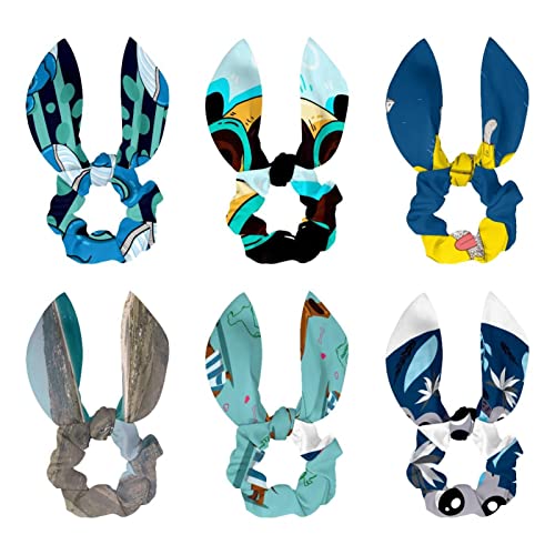 Chouchous pour cheveux avec nœud papillon élastiques queue de cheval bleu koala lot de 6