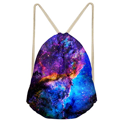 chaqlin Luxuriöse Schultasche für Mädchen, Unisex, Kordelzug, Galaxie Cover